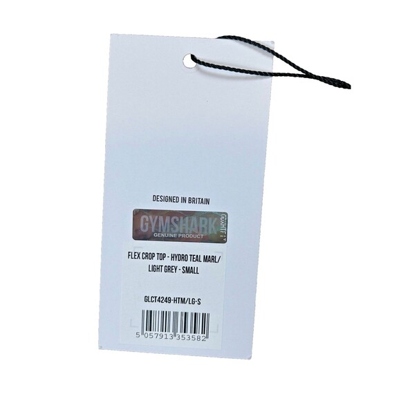 Gymshark Crop Top Women's Small Blue Seamless Long Sleeve Stretch Athletic - Picture 7 of 7